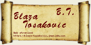 Blaža Tošaković vizit kartica